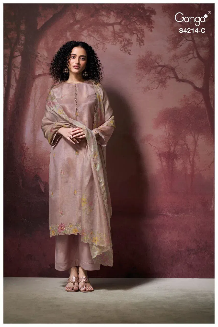 Ganga Hrishya 4214 Bemberg Silk WIth Embroidery Work Dress Material Collection Wholesale 8 Buy Ganga Hrishya 4214 Bemberg Silk WIth Embroidery Work Dress Material Collection Wholesale 2026