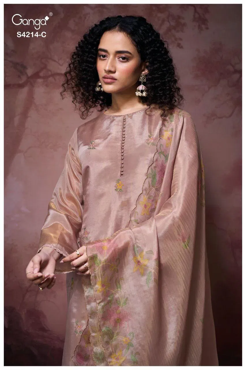 Ganga Hrishya 4214 Bemberg Silk WIth Embroidery Work Dress Material Collection Wholesale 9 Buy Ganga Hrishya 4214 Bemberg Silk WIth Embroidery Work Dress Material Collection Wholesale 2026
