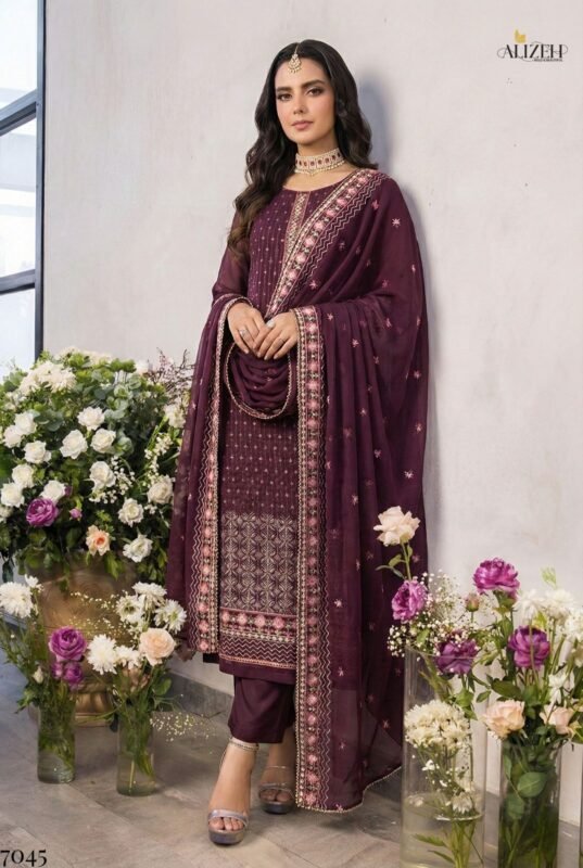 Buy Alizeh 7045 Georgette With Work Kurti Pant And Dupatta Collection Wholesale 2026 2 Buy Alizeh 7045 Georgette With Work Kurti Pant And Dupatta Collection Wholesale 2026