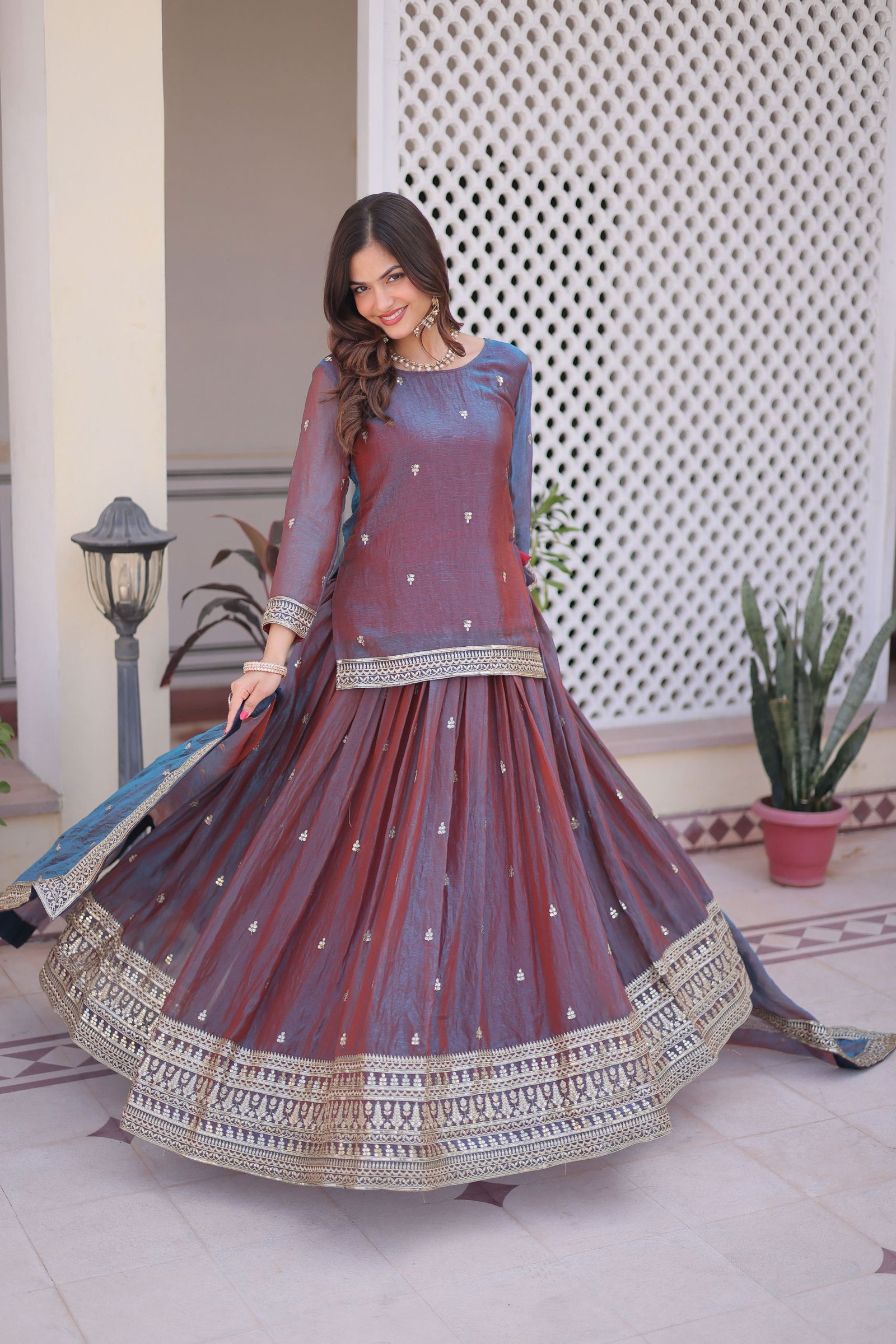 Lekha KA 5065 Fendi Chiffon Zari Sequins Embroidery Lehenga Choli Wholesale 6 Latest Lekha KA 5065 Fendi Chiffon Zari Sequins Embroidery Lehenga Choli Wholesale 2026