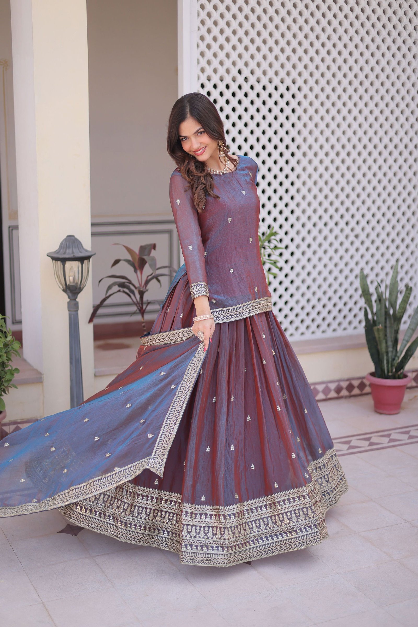 Lekha KA 5065 Fendi Chiffon Zari Sequins Embroidery Lehenga Choli Wholesale 7 Latest Lekha KA 5065 Fendi Chiffon Zari Sequins Embroidery Lehenga Choli Wholesale 2026