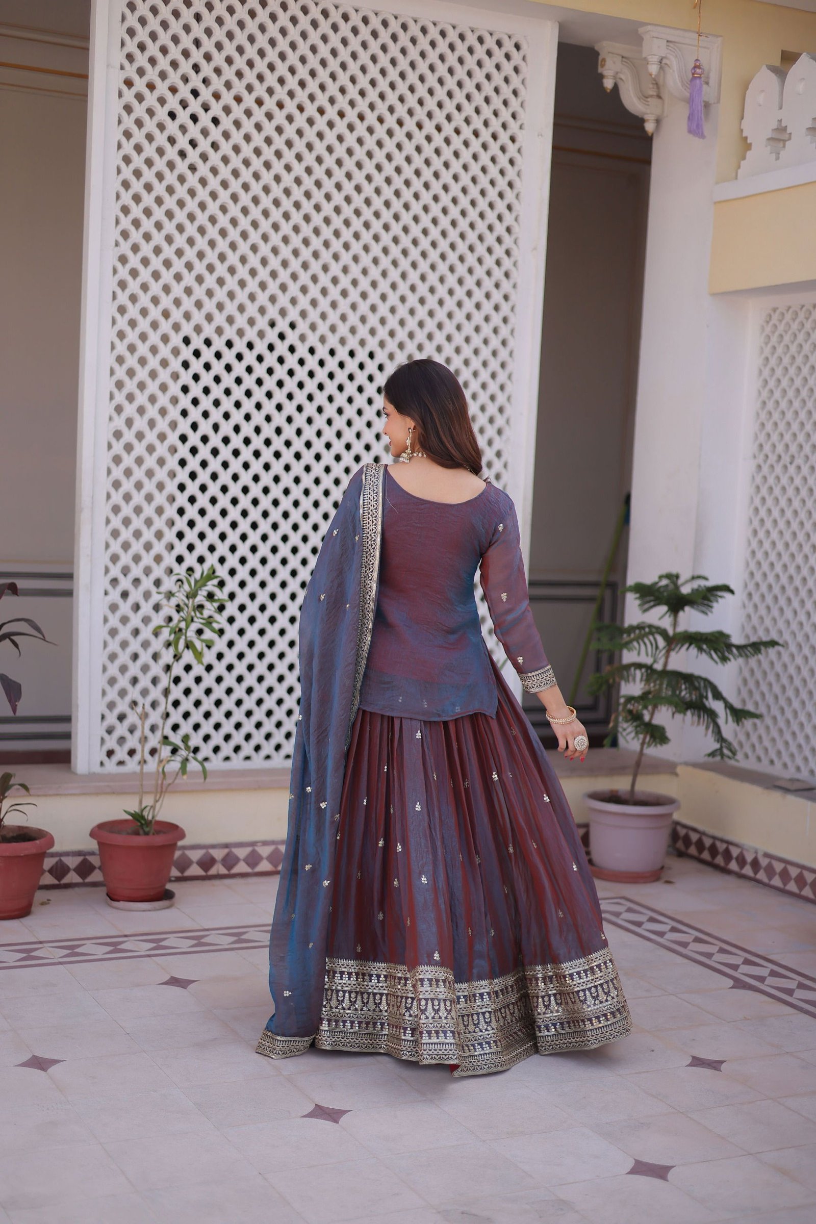 Lekha KA 5065 Fendi Chiffon Zari Sequins Embroidery Lehenga Choli Wholesale 8 Latest Lekha KA 5065 Fendi Chiffon Zari Sequins Embroidery Lehenga Choli Wholesale 2026