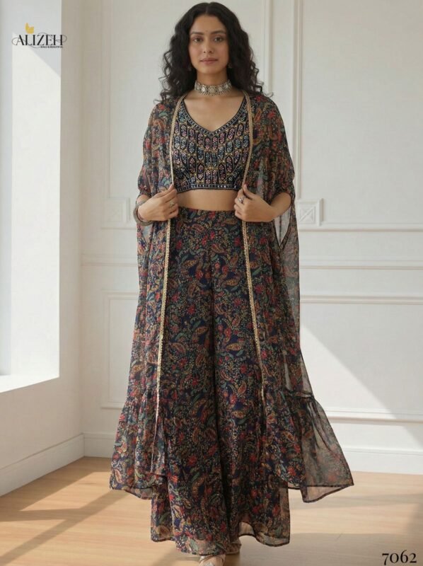 Stylish Alizeh 7062 To 7065 Georgette With Stylish Wear Top Bottom And Dupatta Wholesale 2026