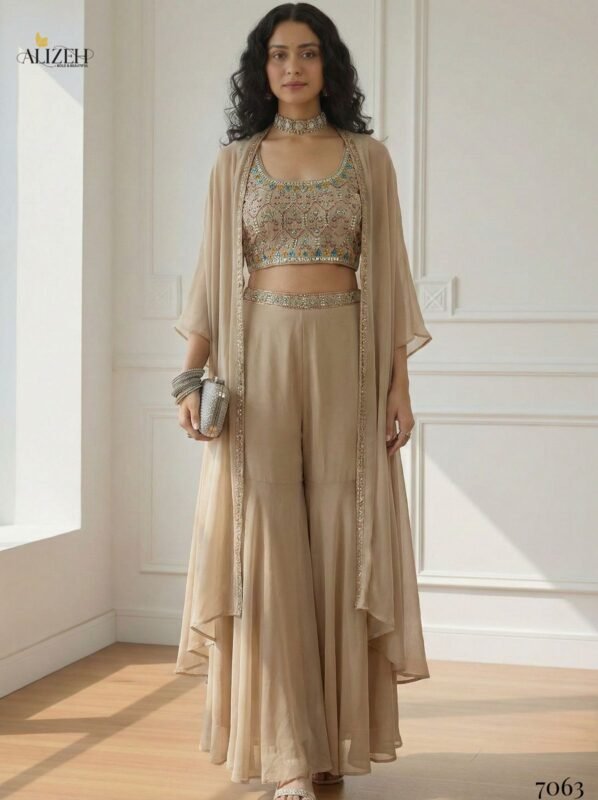 Stylish Alizeh 7062 To 7065 Georgette With Stylish Wear Top Bottom And Dupatta Wholesale 2026