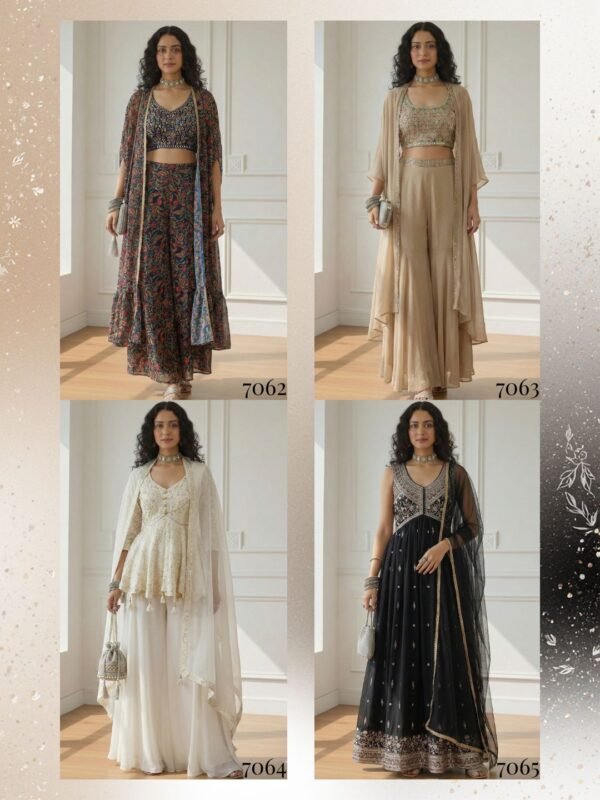 Stylish Alizeh 7062 To 7065 Georgette With Stylish Wear Top Bottom And Dupatta Wholesale 2026