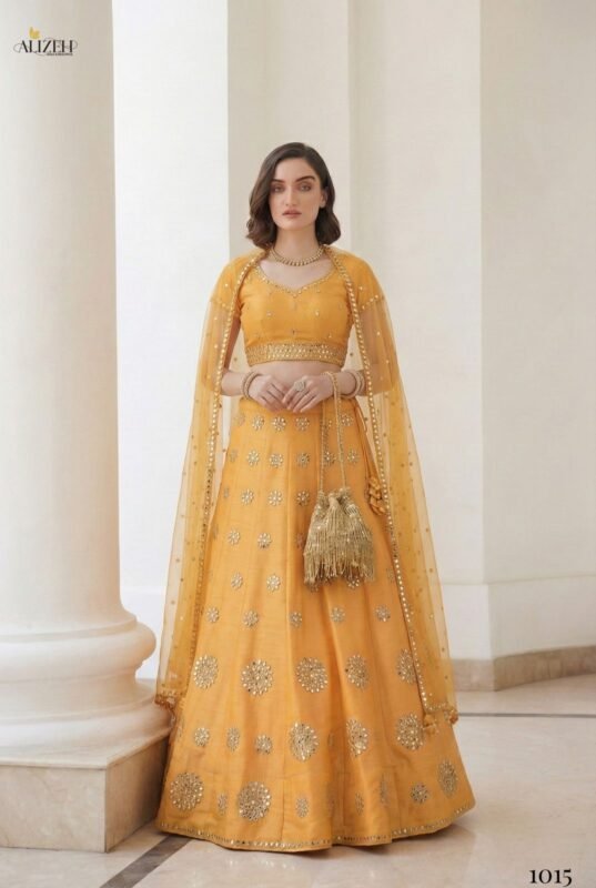 Buy Alizeh Mirror Maze Silk Embroidery Mirror Work Lehenga Choli Collection Wholesale 2026