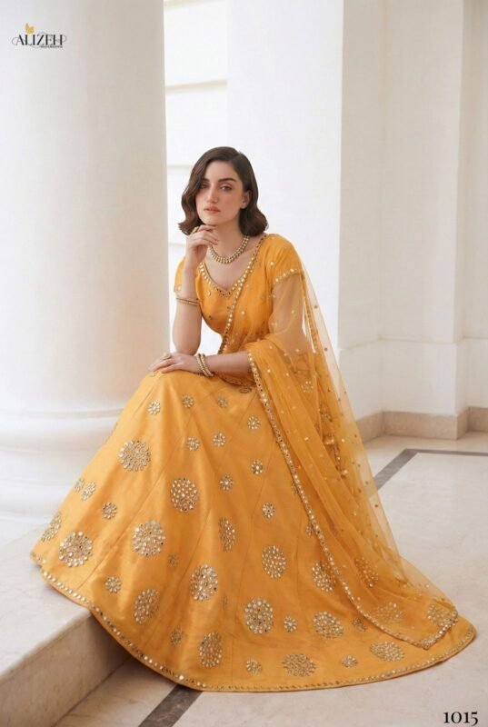 Buy Alizeh Mirror Maze Silk Embroidery Mirror Work Lehenga Choli Collection Wholesale 2026