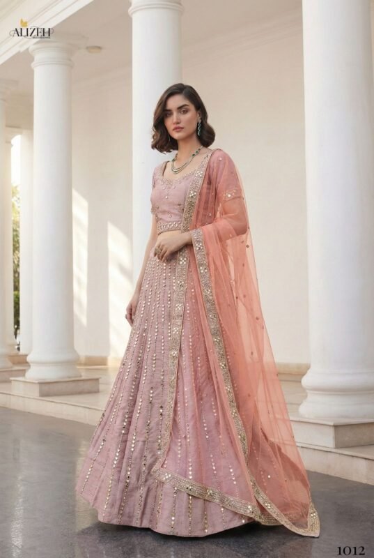 Buy Alizeh Mirror Maze Silk Embroidery Mirror Work Lehenga Choli Collection Wholesale 2026