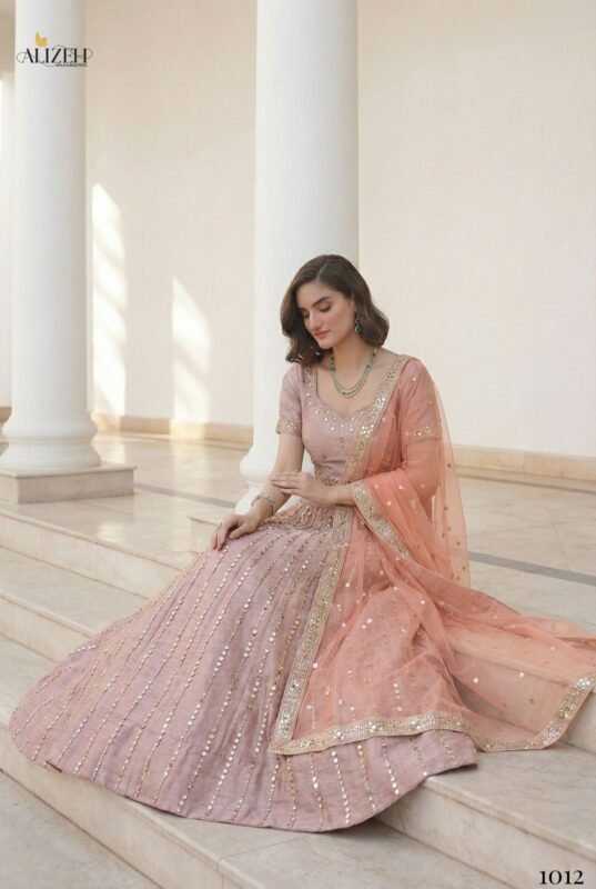 Buy Alizeh Mirror Maze Silk Embroidery Mirror Work Lehenga Choli Collection Wholesale 2026