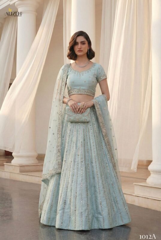 Buy Alizeh Mirror Maze Silk Embroidery Mirror Work Lehenga Choli Collection Wholesale 2026