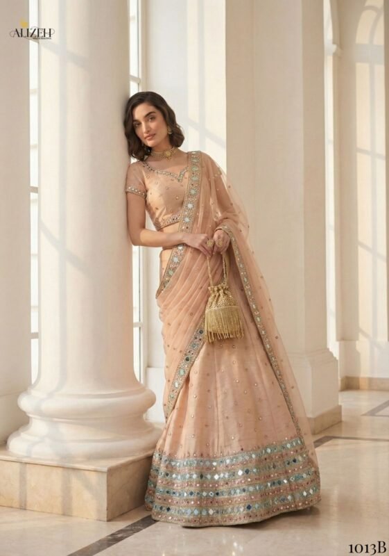 Buy Alizeh Mirror Maze Silk Embroidery Mirror Work Lehenga Choli Collection Wholesale 2026
