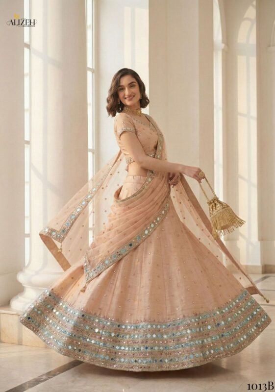 Buy Alizeh Mirror Maze Silk Embroidery Mirror Work Lehenga Choli Collection Wholesale 2026