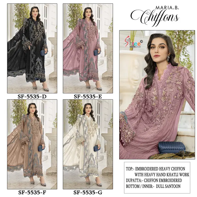 Shree Sf 5535 D To G Chiffon With Embroidery Pakistani Salwar Kameez Wholesale 6 Latest Shree Sf 5535 D To G Chiffon With Embroidery Pakistani Salwar Kameez Wholesale 2026