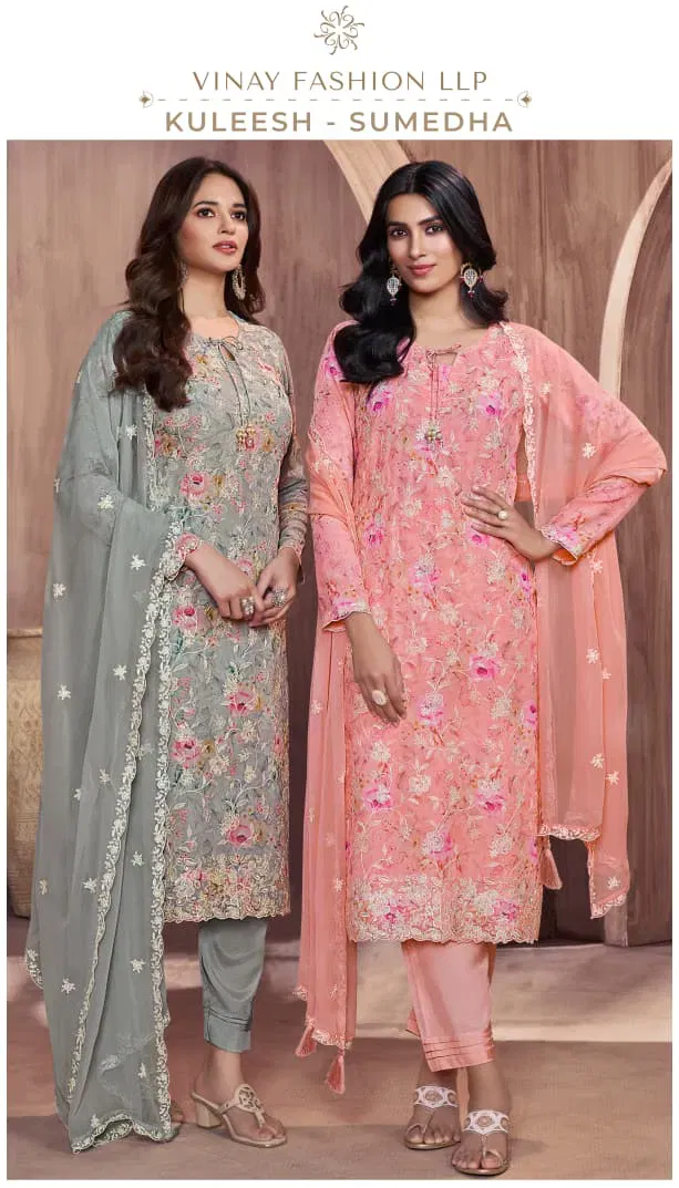 Vinay Kuleesh Summedha Georgette With Embroidery Salwar Kameez Wholesale