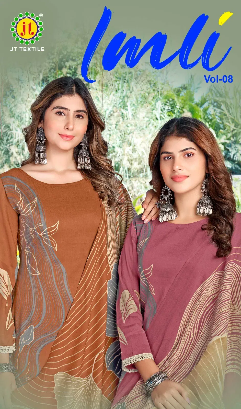 Jt Imli Vol 8 Rayon Foil Printed Dress Material Collection Wholesale