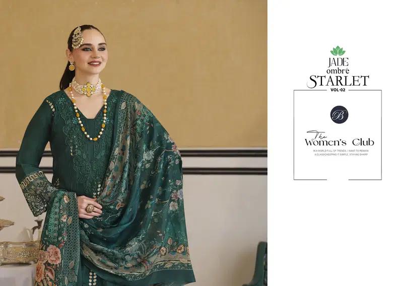 Belliza Jade Ombre Starlet Vol 2 Lawn Cotton Embroidery Work Dress Material Wholesale 4 Latest Belliza Jade Ombre Starlet Vol 2 Lawn Cotton Embroidery Work Dress Material Wholesale 2026
