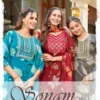 Kavini Sonam Vol 1 Capsule Foil Print Straight Cut Kurti Bottom With Dupatta Wholesale
