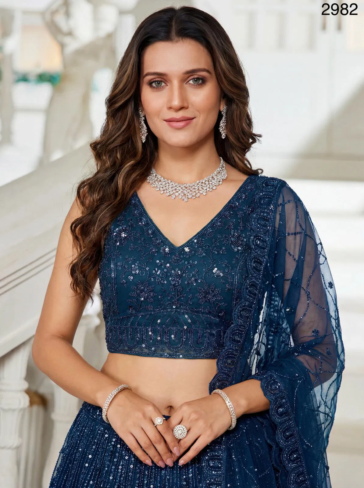 Anjani 2982 Blue Designer Lehenga Choli in Handwork Collection Wholesale