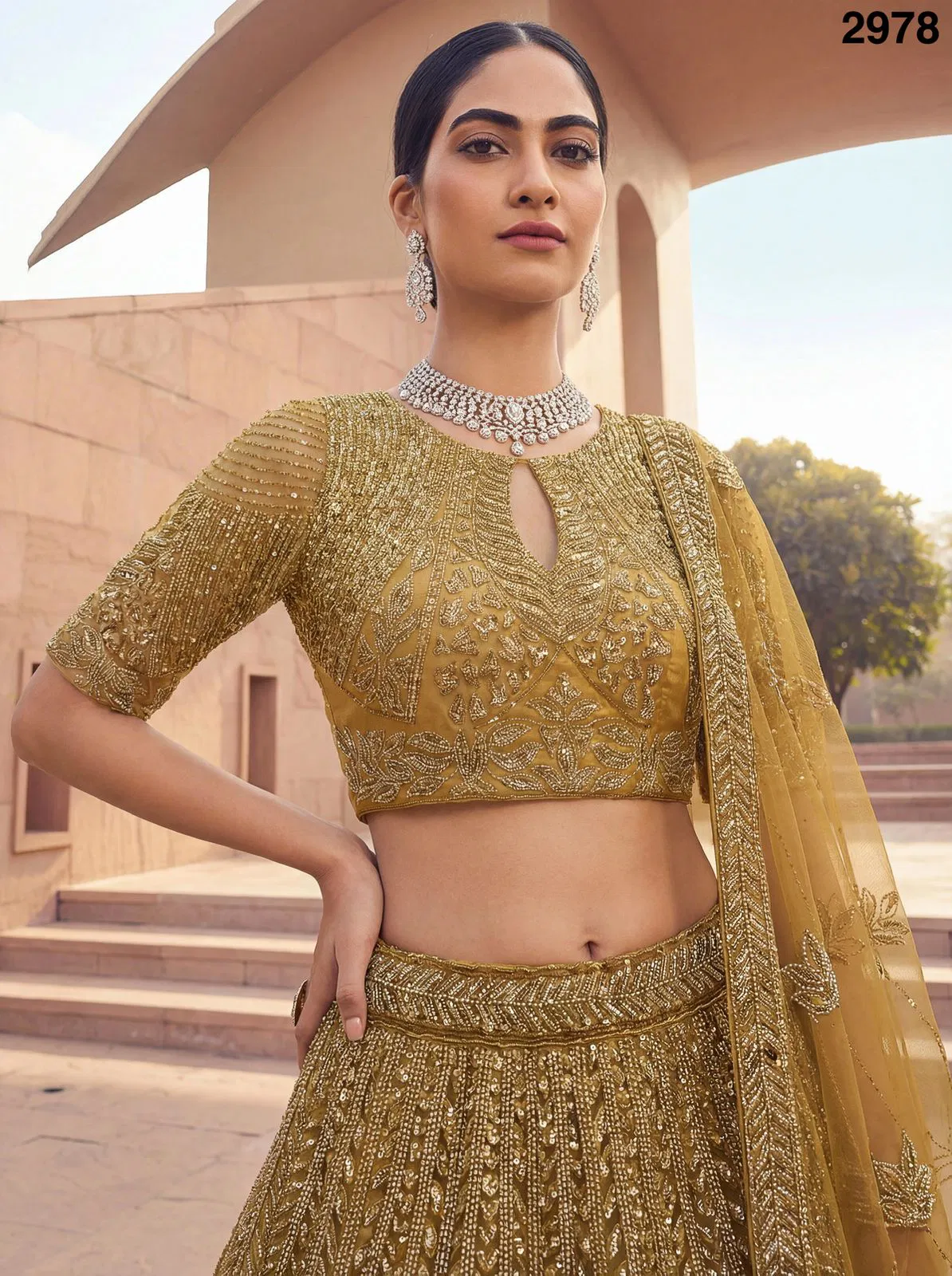 Anjani 2978 Alluring Designer Golden Lehenga Choli Collection Wholesale