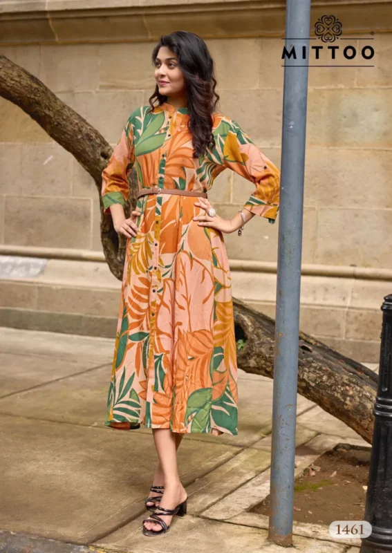 Buy Mittoo Belt Vol 24 Rayon Printed Casual Wear One Piece Collection Wholesale 2026