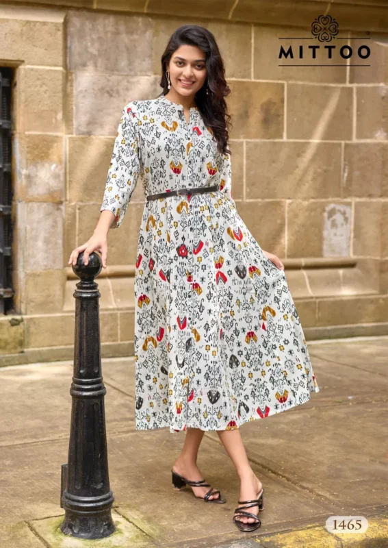 Buy Mittoo Belt Vol 24 Rayon Printed Casual Wear One Piece Collection Wholesale 2026
