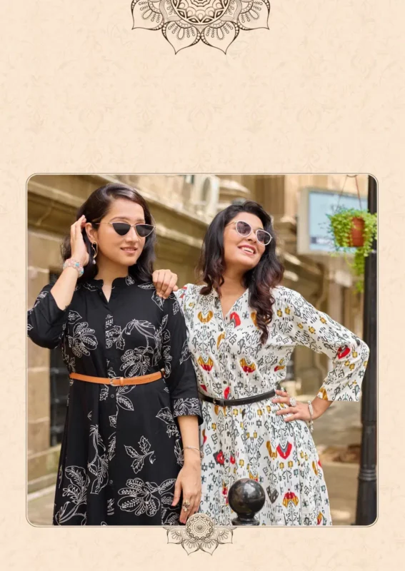 Buy Mittoo Belt Vol 24 Rayon Printed Casual Wear One Piece Collection Wholesale 2026