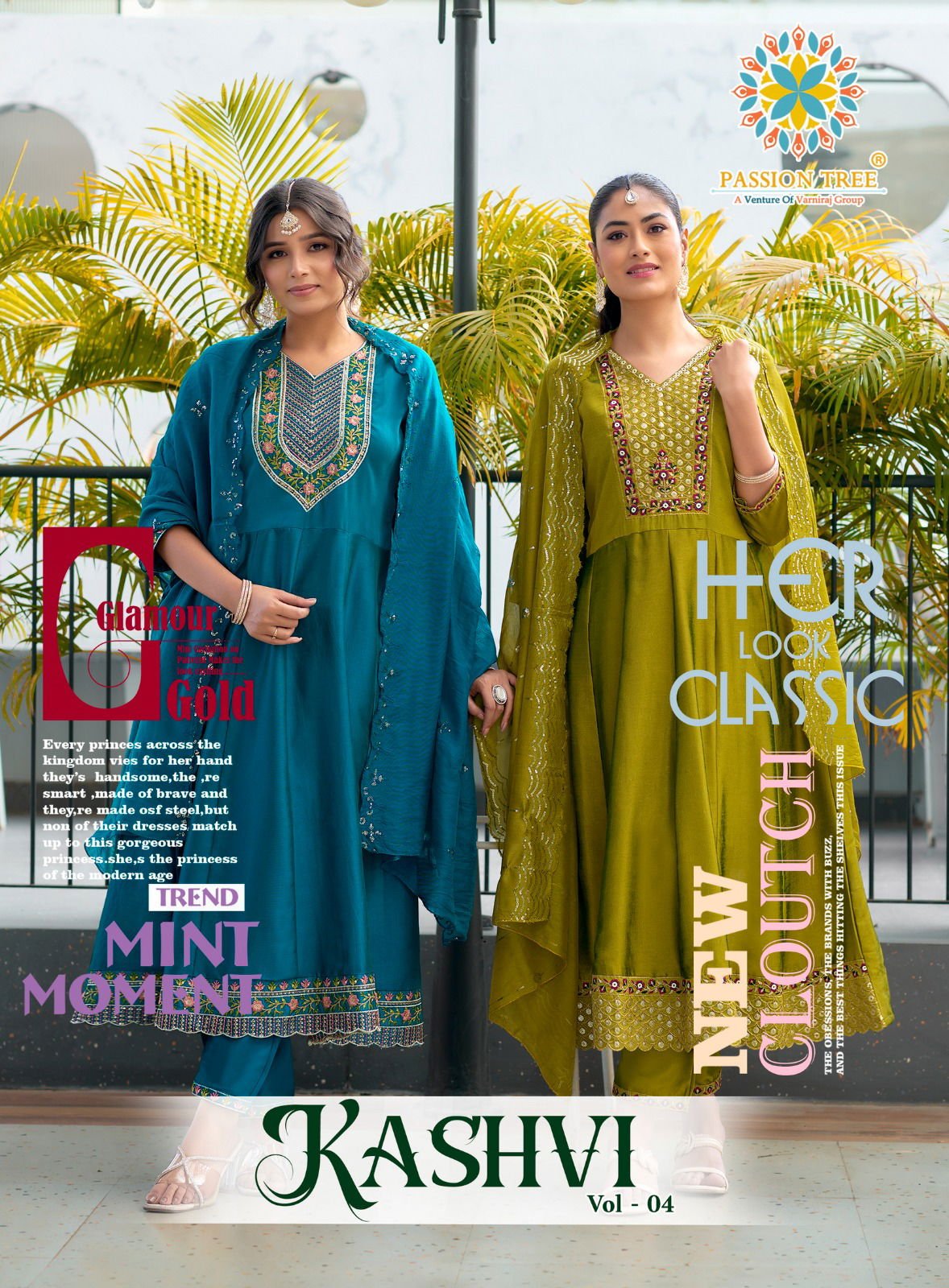 Kashvi Vol 4 By Passion Tree Vichitra Silk With Work Top Bottom And Dupatta Collection Wholesale