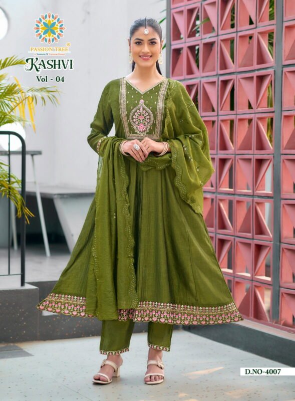 Latest Kashvi Vol 4 By Passion Tree Vichitra Silk With Work Top Bottom And Dupatta Collection Wholesale 2026