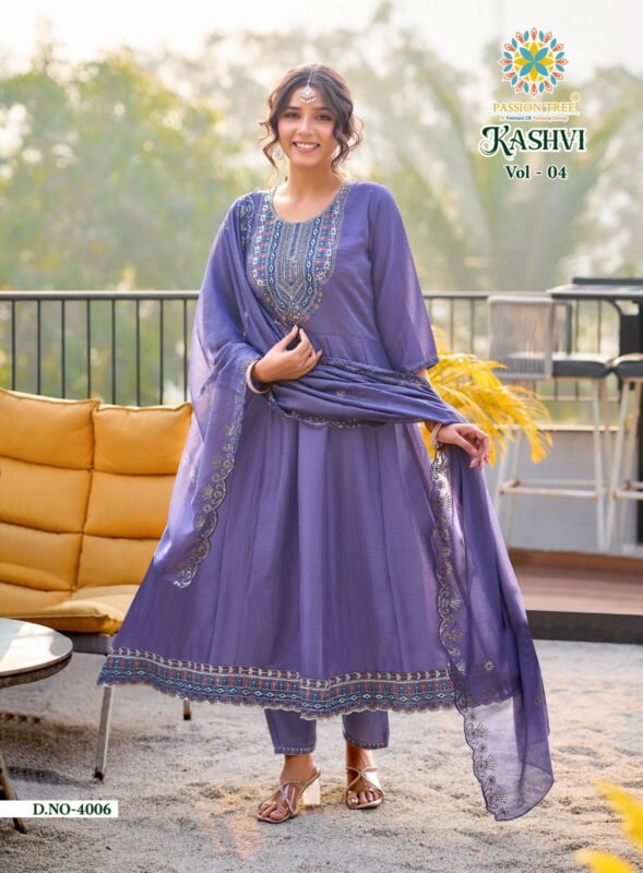 Latest Kashvi Vol 4 By Passion Tree Vichitra Silk With Work Top Bottom And Dupatta Collection Wholesale 2026