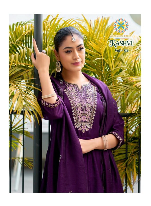 Latest Kashvi Vol 4 By Passion Tree Vichitra Silk With Work Top Bottom And Dupatta Collection Wholesale 2026