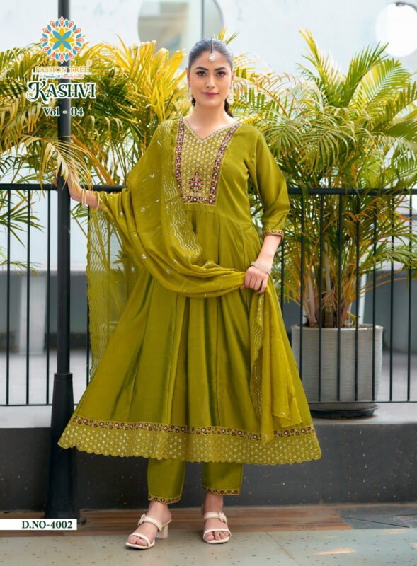 Latest Kashvi Vol 4 By Passion Tree Vichitra Silk With Work Top Bottom And Dupatta Collection Wholesale 2026