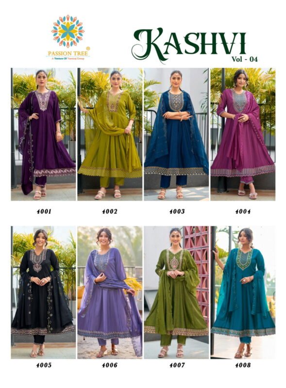 Latest Kashvi Vol 4 By Passion Tree Vichitra Silk With Work Top Bottom And Dupatta Collection Wholesale 2026