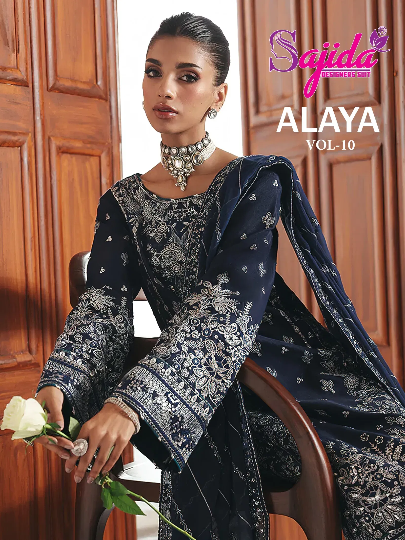 Sajida Alaya Vol 10 Georgette With Embroidered Pakistani Salwar Kameez Collection Wholesale
