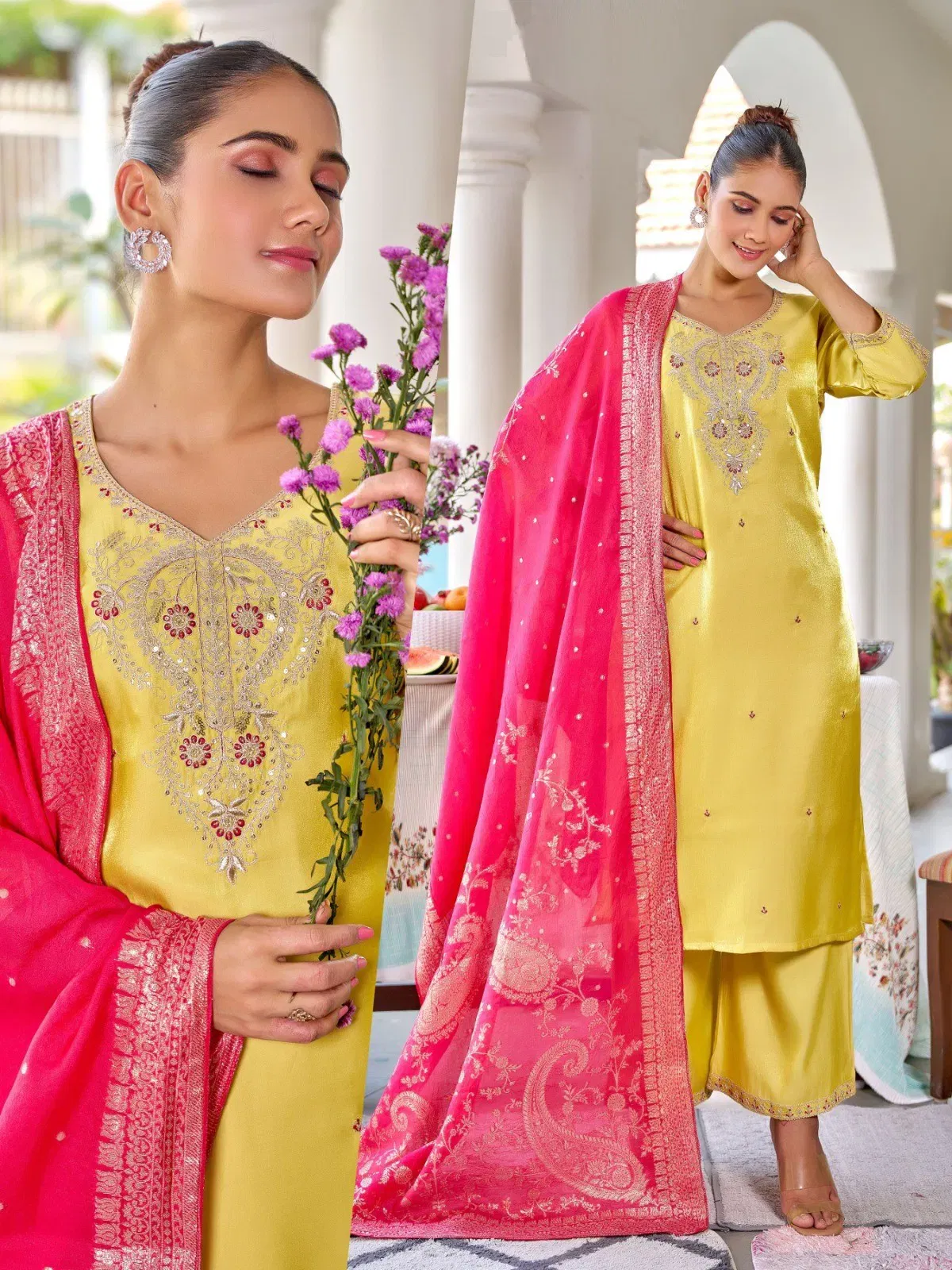 Naisha K 645 Roman Glass With Work Kurti Pant And Dupatta Collection Wholesale 7 Naisha K 645 Roman Glass With Work Kurti Pant And Dupatta Collection Wholesale