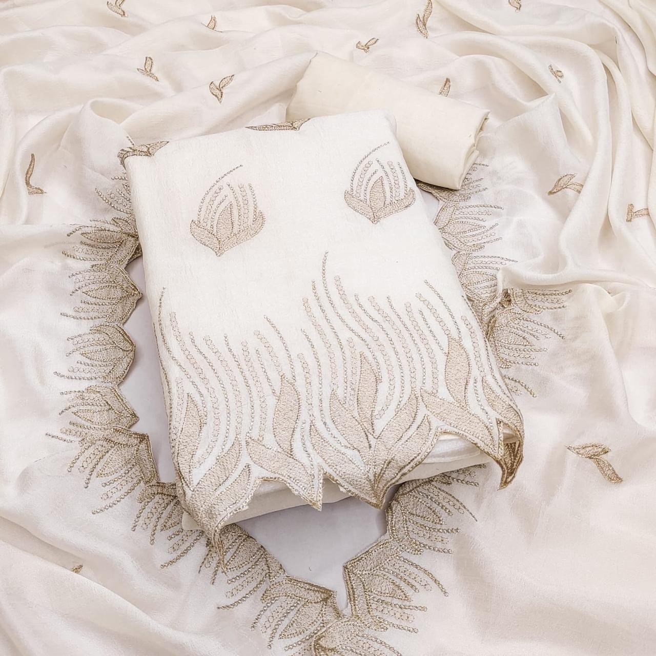 Designer Rashmi Vichitra Silk Multi Work Dress Material Collection Wholesale 5 Stylish Designer Rashmi Vichitra Silk Multi Work Dress Material Collection Wholesale 2026