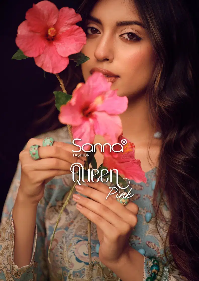 Sanna Queen Pink Jam Cotton Digital Print Embroidery Work Salwar Kameez Collection Wholesale