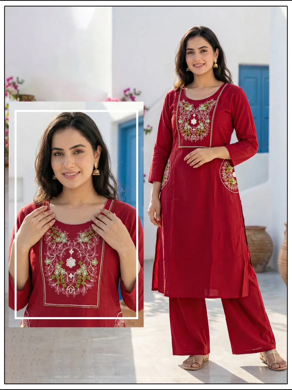 Naisha K 647 Dhabu Cotton With Work Kurti and Pant Collection Wholesale 8 Buy Naisha K 647 Dhabu Cotton With Work Kurti and Pant Collection Wholesale 2026