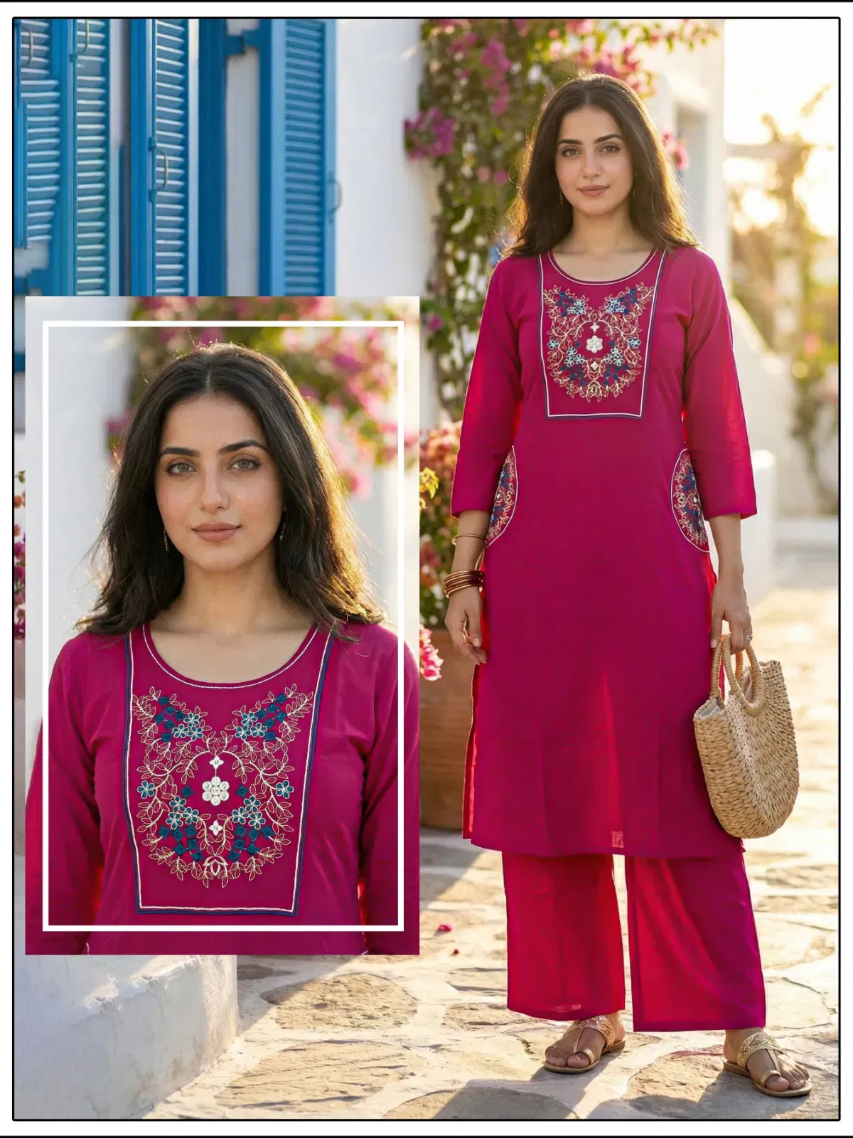 Naisha K 647 Dhabu Cotton With Work Kurti and Pant Collection Wholesale 9 Buy Naisha K 647 Dhabu Cotton With Work Kurti and Pant Collection Wholesale 2026