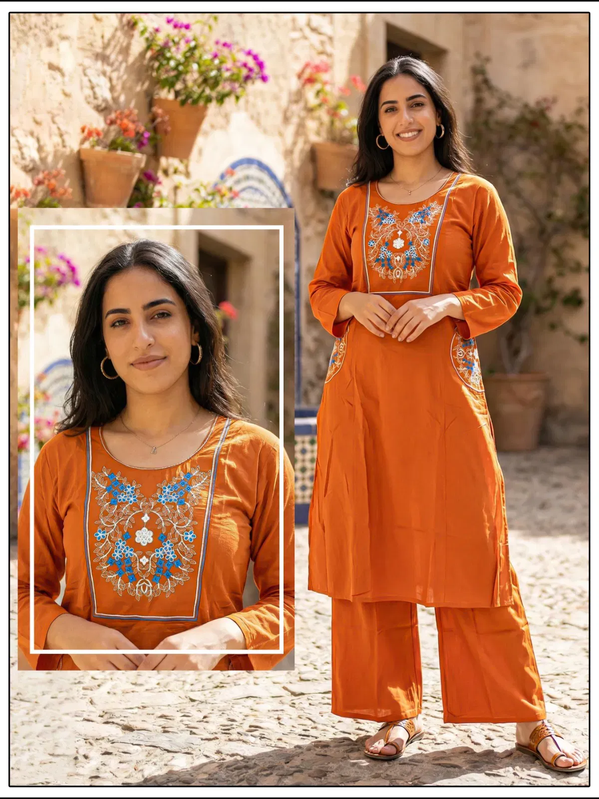 Naisha K 647 Dhabu Cotton With Work Kurti and Pant Collection Wholesale 10 Buy Naisha K 647 Dhabu Cotton With Work Kurti and Pant Collection Wholesale 2026