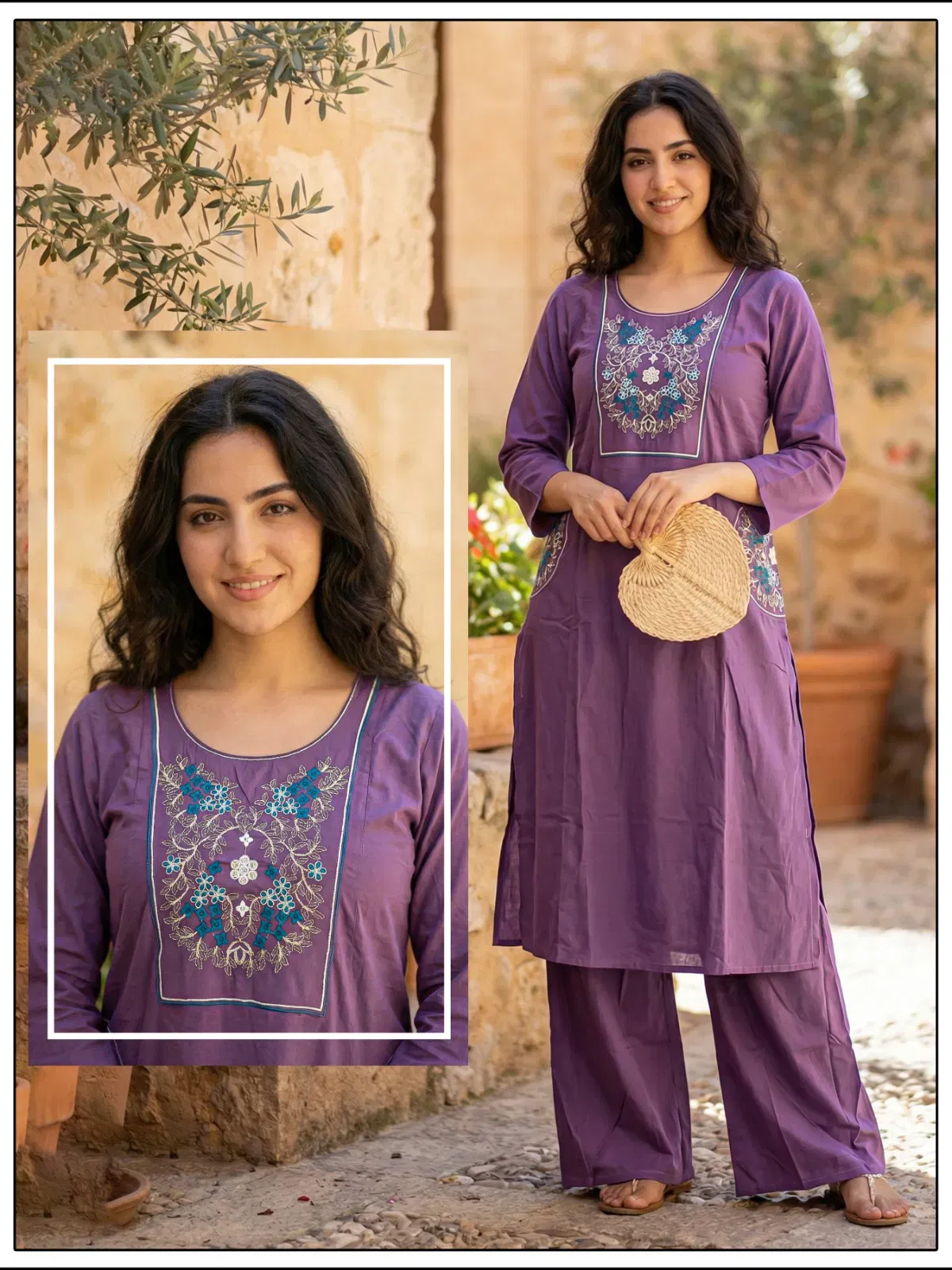 Naisha K 647 Dhabu Cotton With Work Kurti and Pant Collection Wholesale 15 Buy Naisha K 647 Dhabu Cotton With Work Kurti and Pant Collection Wholesale 2026
