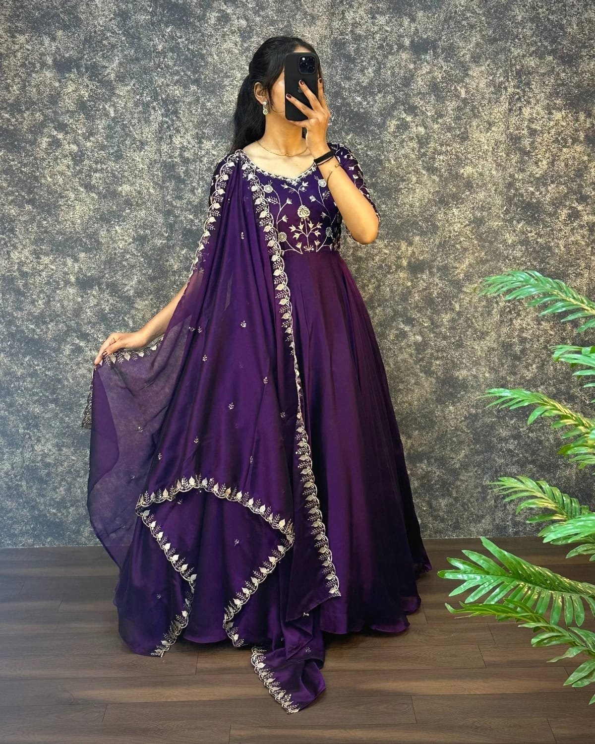 Laisha 01 Vichitra With Embroidery Work Gown And Dupatta Collection Wholesale 6 Launching Laisha 01 Vichitra With Embroidery Work Gown And Dupatta Collection Wholesale 2026