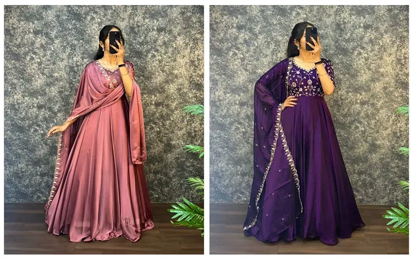 Laisha 01 Vichitra With Embroidery Work Gown And Dupatta Collection Wholesale 9 Launching Laisha 01 Vichitra With Embroidery Work Gown And Dupatta Collection Wholesale 2026