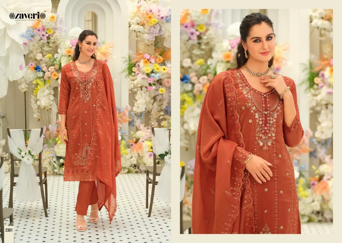 Beautiful Zaveri Aarohi Simar With Embroidery Work Top Bottom And Dupatta Collection Wholesale 2026