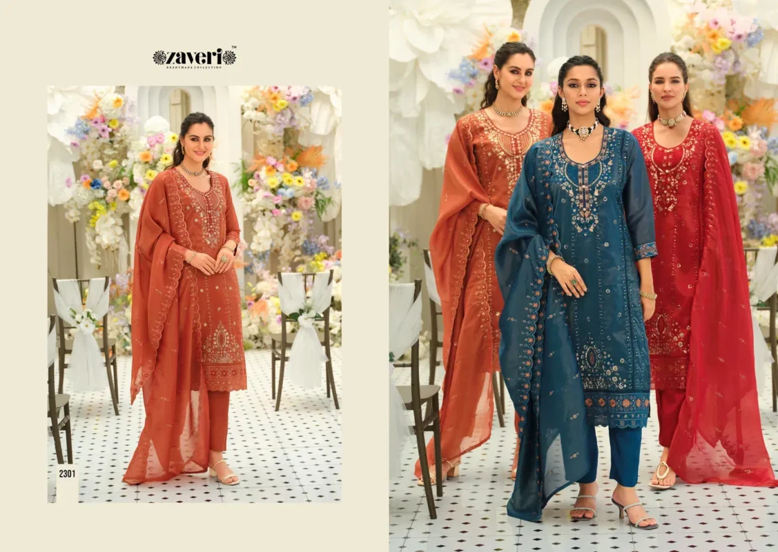 Beautiful Zaveri Aarohi Simar With Embroidery Work Top Bottom And Dupatta Collection Wholesale 2026