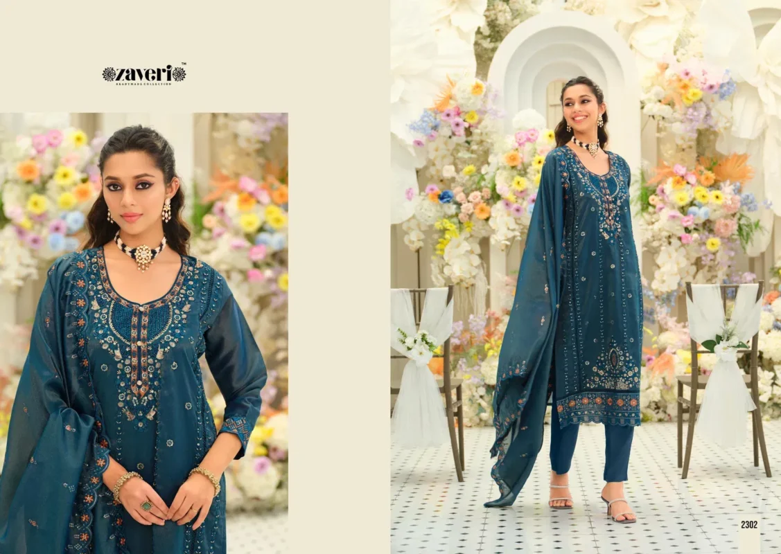 Beautiful Zaveri Aarohi Simar With Embroidery Work Top Bottom And Dupatta Collection Wholesale 2026