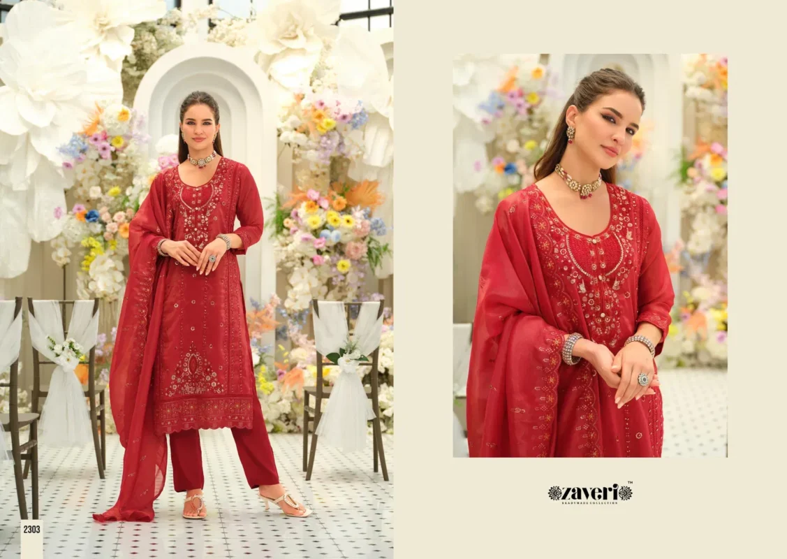 Beautiful Zaveri Aarohi Simar With Embroidery Work Top Bottom And Dupatta Collection Wholesale 2026