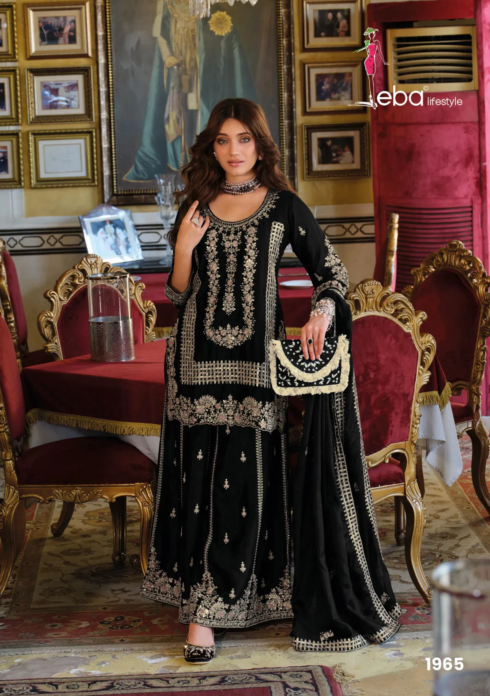 Eba Afrin Black And White Chinon Embroidery Work Top Bottom And Dupatta Collection Wholesale 4 Buy Eba Afrin Black And White Chinon Embroidery Work Top Bottom And Dupatta Collection Wholesale 2026