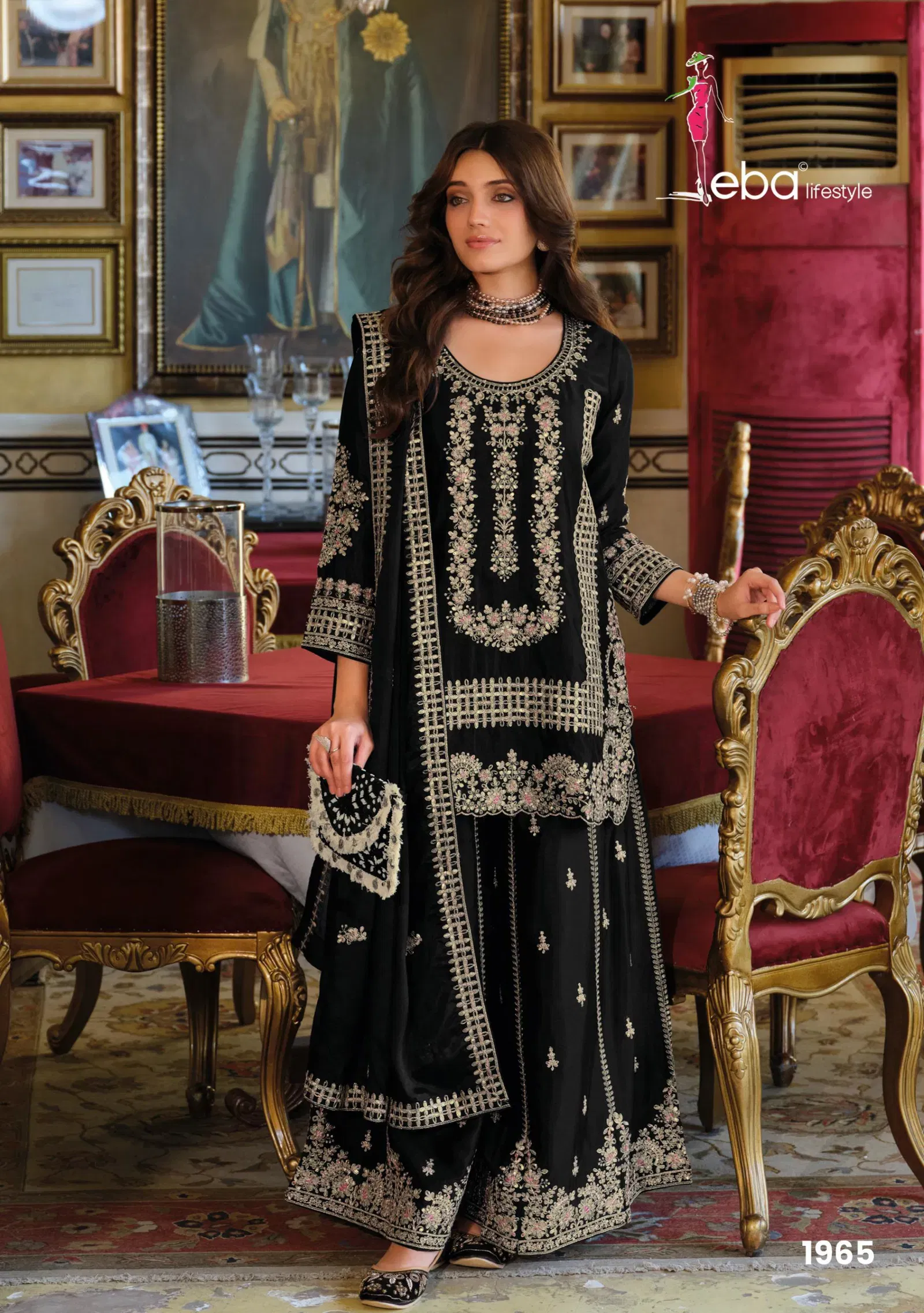 Eba Afrin Black And White Chinon Embroidery Work Top Bottom And Dupatta Collection Wholesale 12 Buy Eba Afrin Black And White Chinon Embroidery Work Top Bottom And Dupatta Collection Wholesale 2026