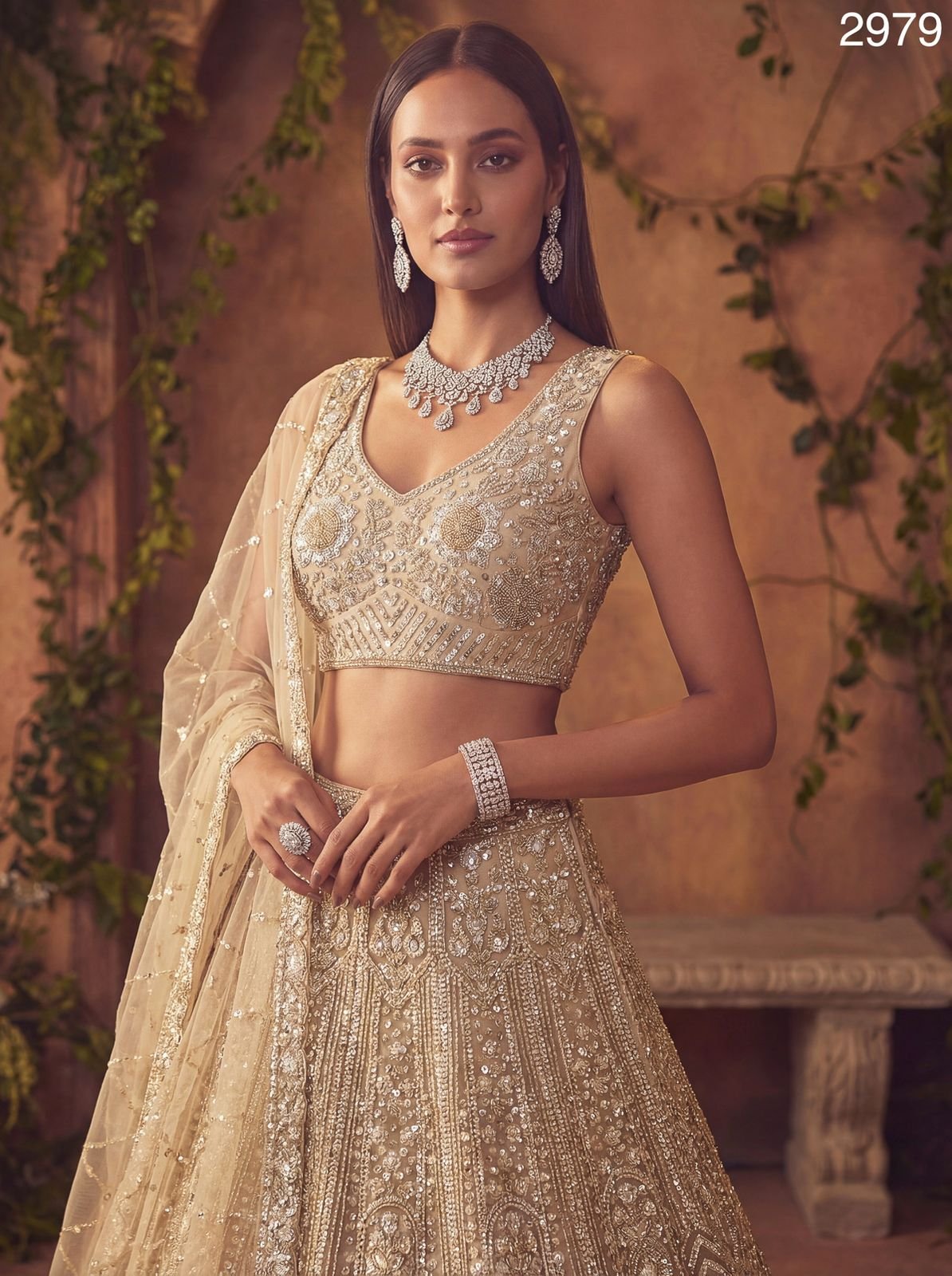 Anjani 2979 Stunning Sober Golden Party Wear Lehenga Choli Collection Wholesale