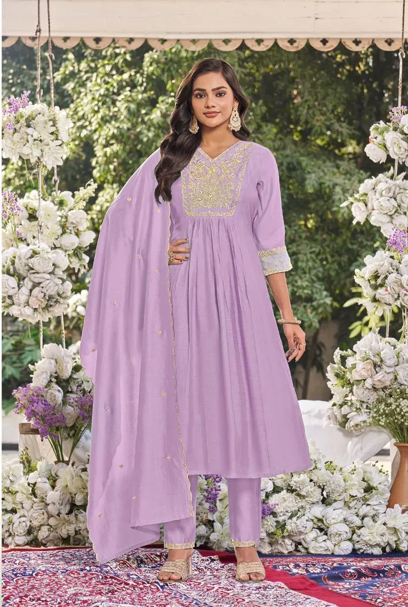 Vamika Noor Vol 1 Viscose With Jari Work Kurti Pant And Dupatta Wholesale